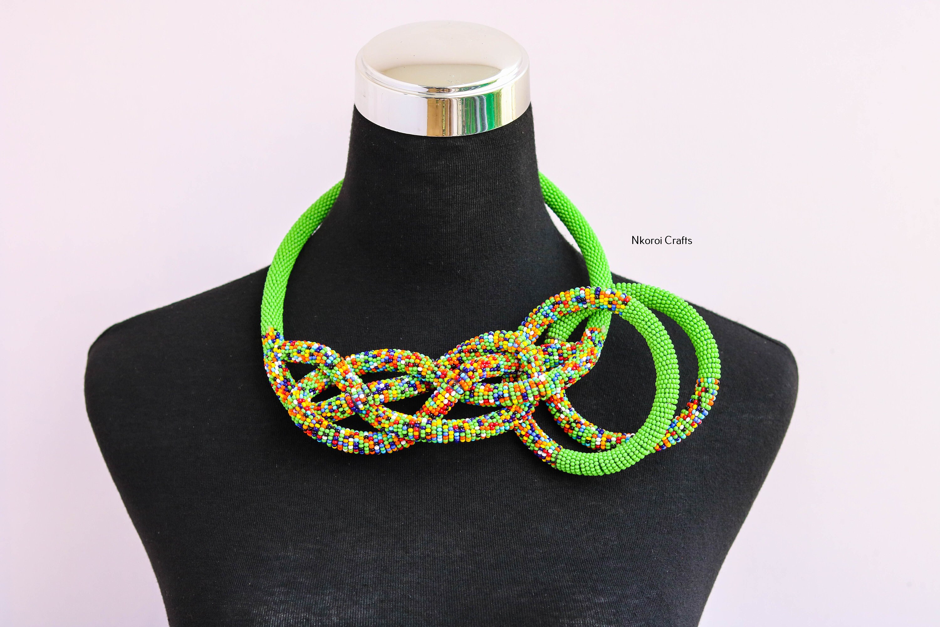 African beaded necklaces, Zulu necklaces, African beaded jewelry, Christmas gift for her, Statement necklace with matching bracelets