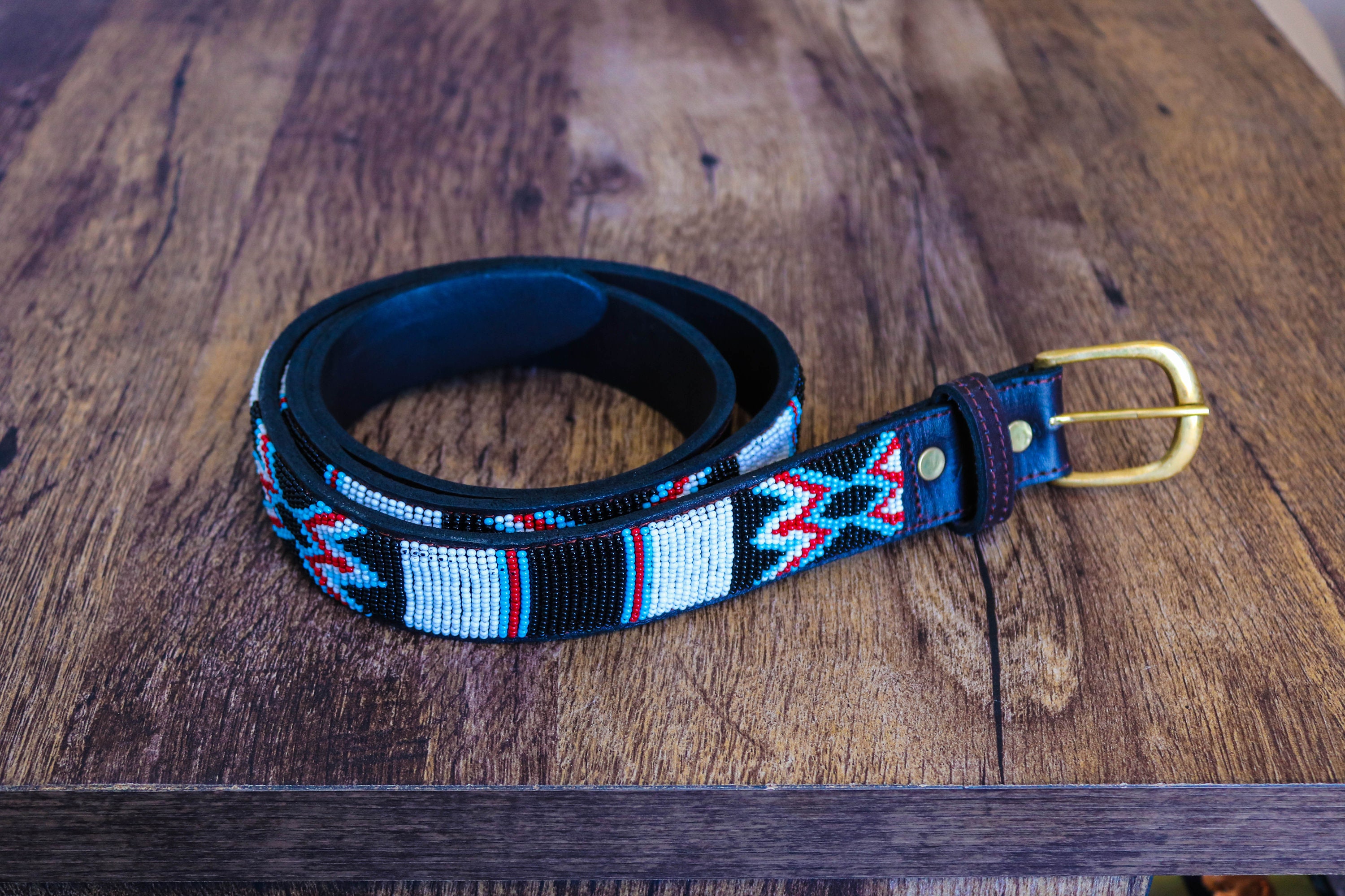 African Beaded Belt Leather Belt Handmade Belt Masai Beaded | Etsy
