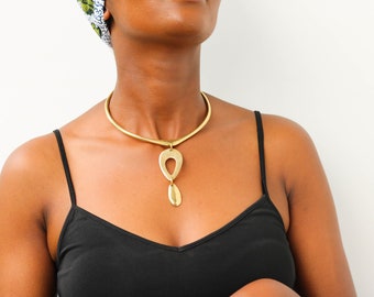 African Brass necklace, Brass Pendant Necklace, Brass jewelry, African jewelry for women, Christmas Gift for her, Moms gift