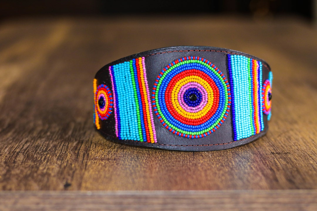 African Beaded Collar, Maasai Beaded Whippet Collars, Lurcher Collar, Grey Hound Collar