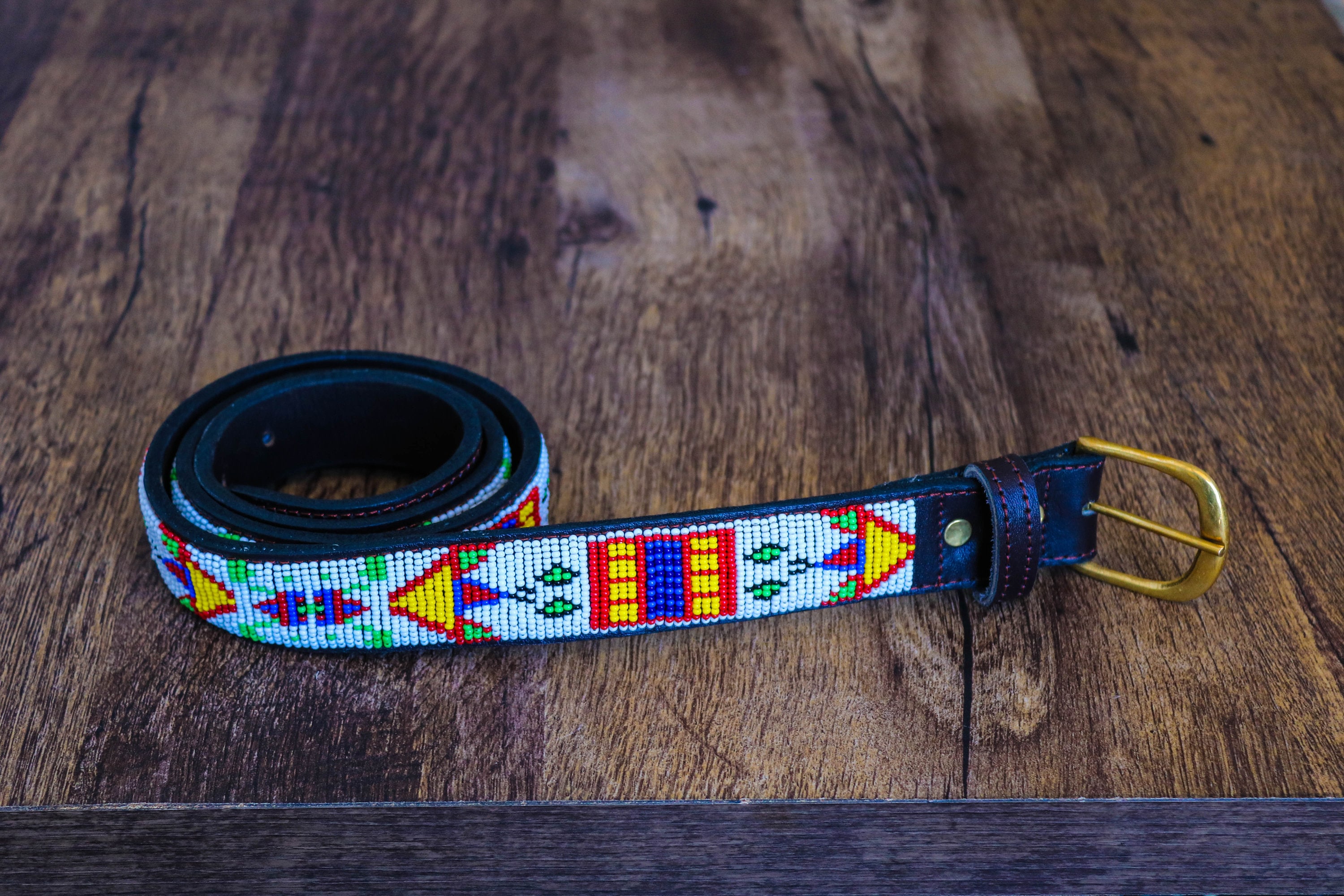 African Beaded Belt Leather Belt Handmade Belt Masai Beaded - Etsy