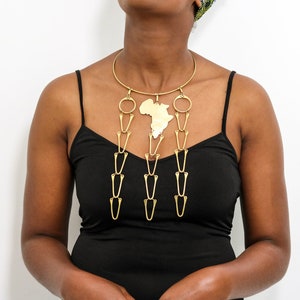 Collier africain en laiton, Bijoux en laiton, Bijoux africains pour femme, Collier tribal, Taille unique, Cadeau de Noël pour elle, Cadeau pour maman