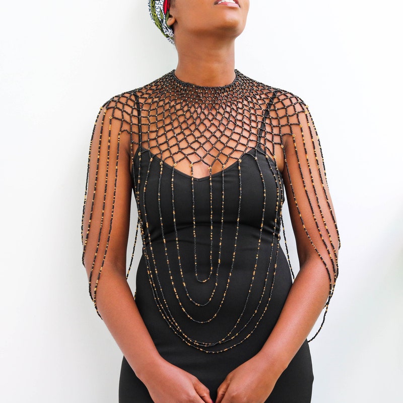 beaded shawl necklace