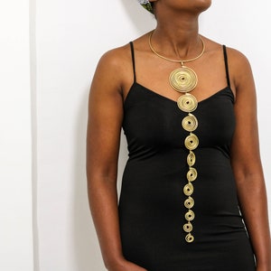 Collier africain en laiton, Bijoux en laiton, Bijoux africains pour femme, Collier tribal, Taille unique, Cadeau de Noël pour elle, Cadeau pour maman