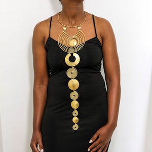 Collier africain en laiton, Bijoux en laiton, Bijoux africains pour femme, Collier tribal, Taille unique, Cadeau de Noël pour elle, Cadeau pour maman