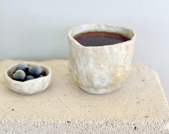 Scandinavian Ceramic Coffee Cup – Handmade White Stoneware Mug – Minimalist Nordic Design 8oz