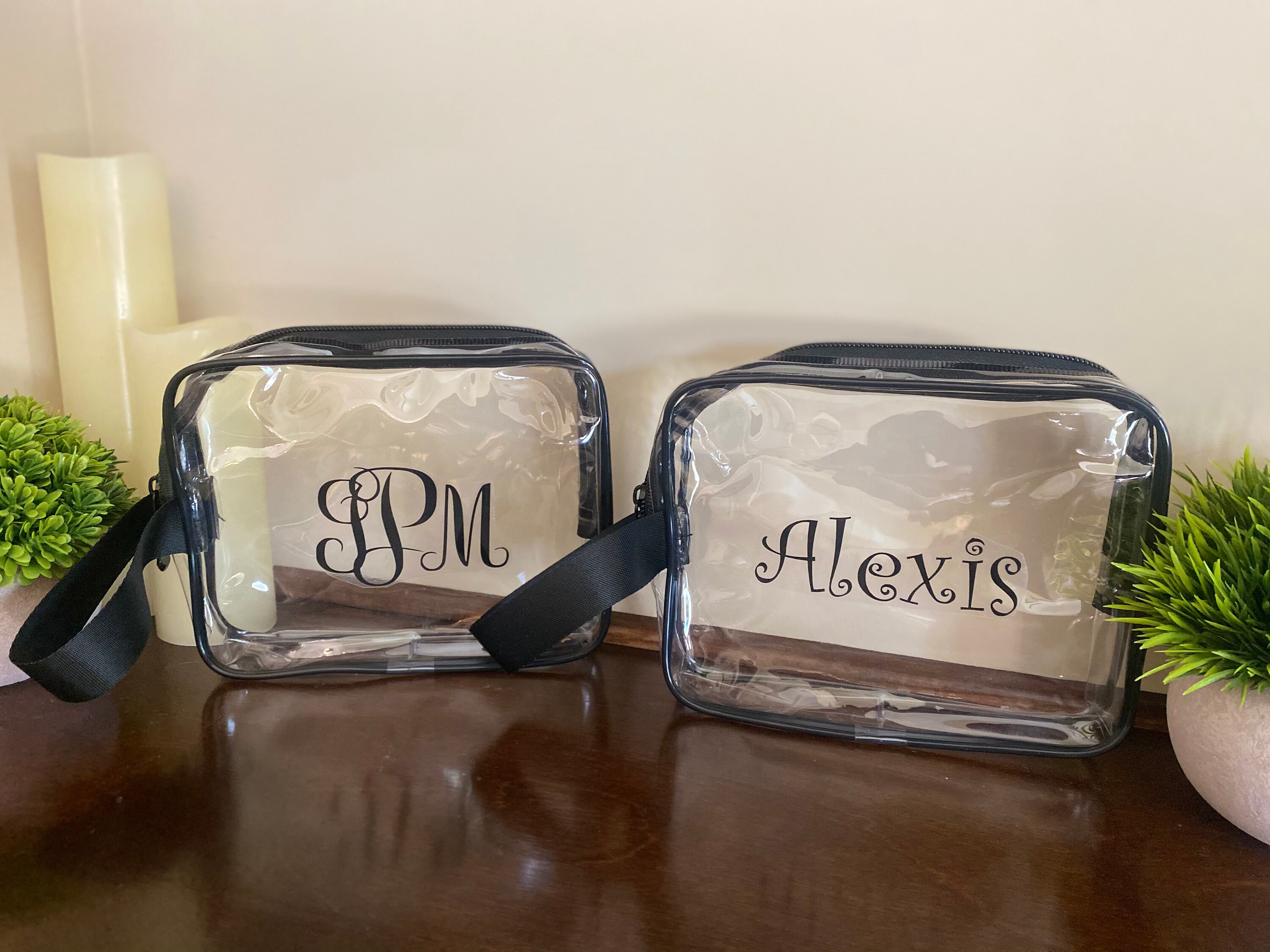 Clear Plastic Toiletry Bag with Handle Personalized or Etsy