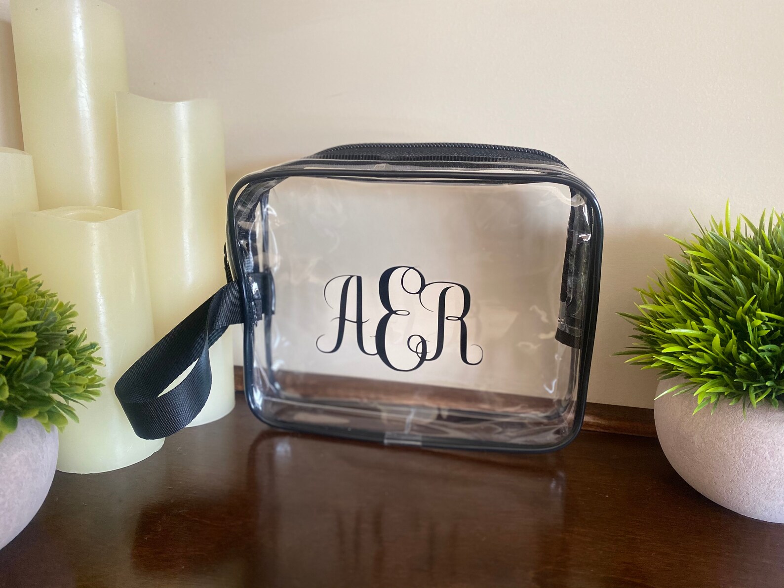 Clear Plastic Toiletry Bag with Handle Personalized or Etsy