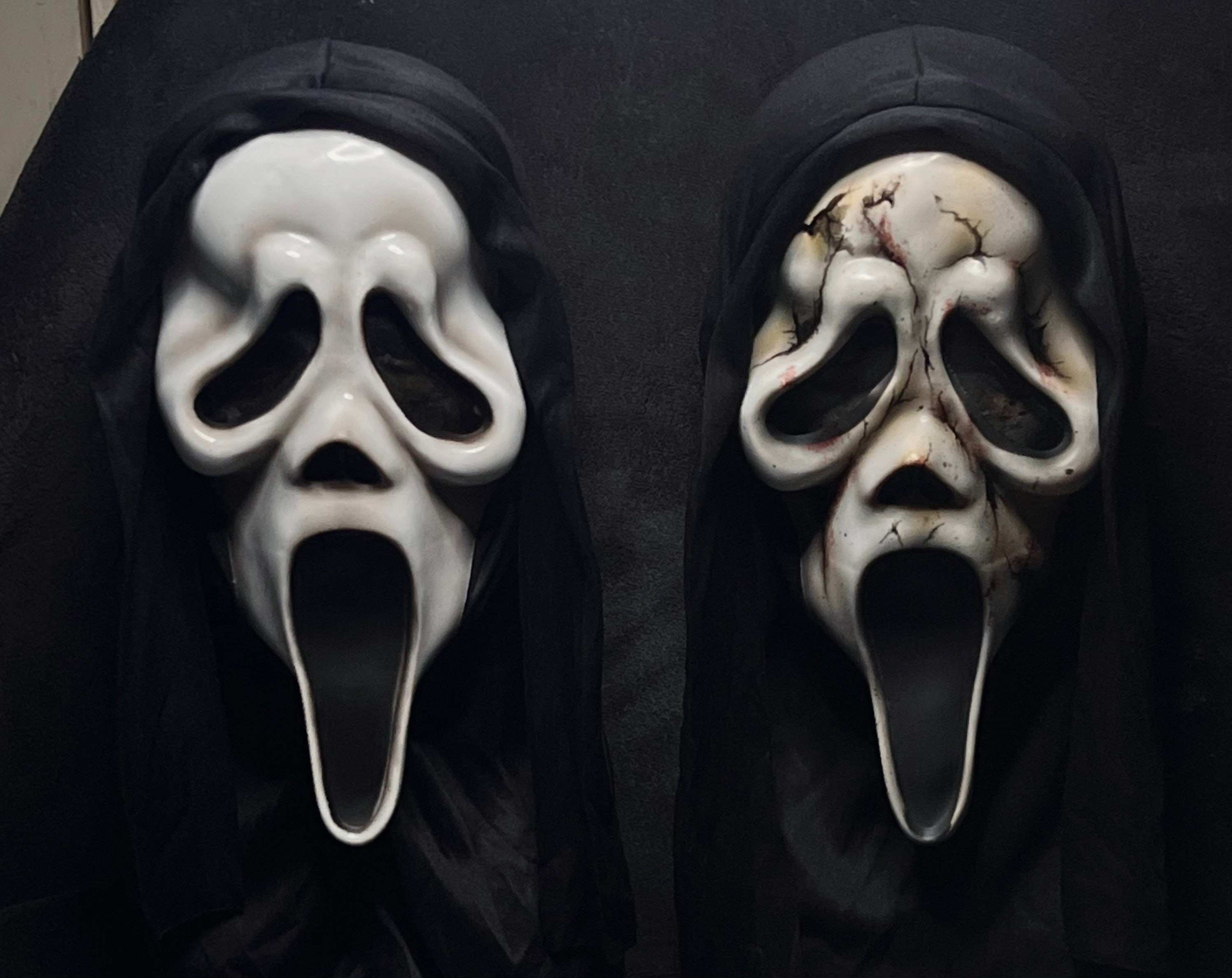 Scream 6 mask I made out of an ultra white mask and a hand sewn shroud 👌 :  r/Scream