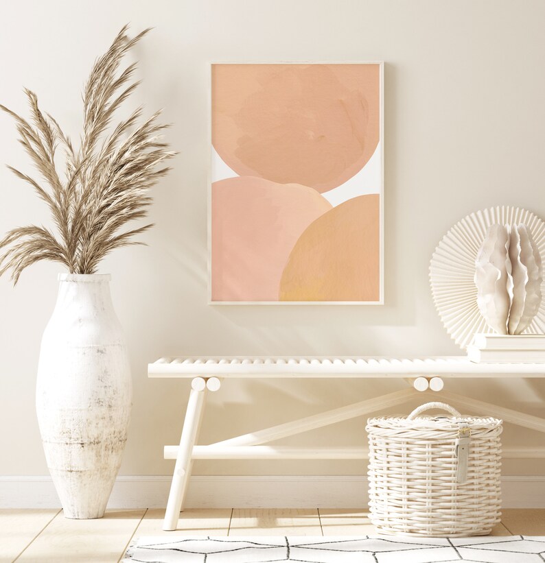 Peach Poster Printable Wall Art Peach Color Art Print Instant | Etsy