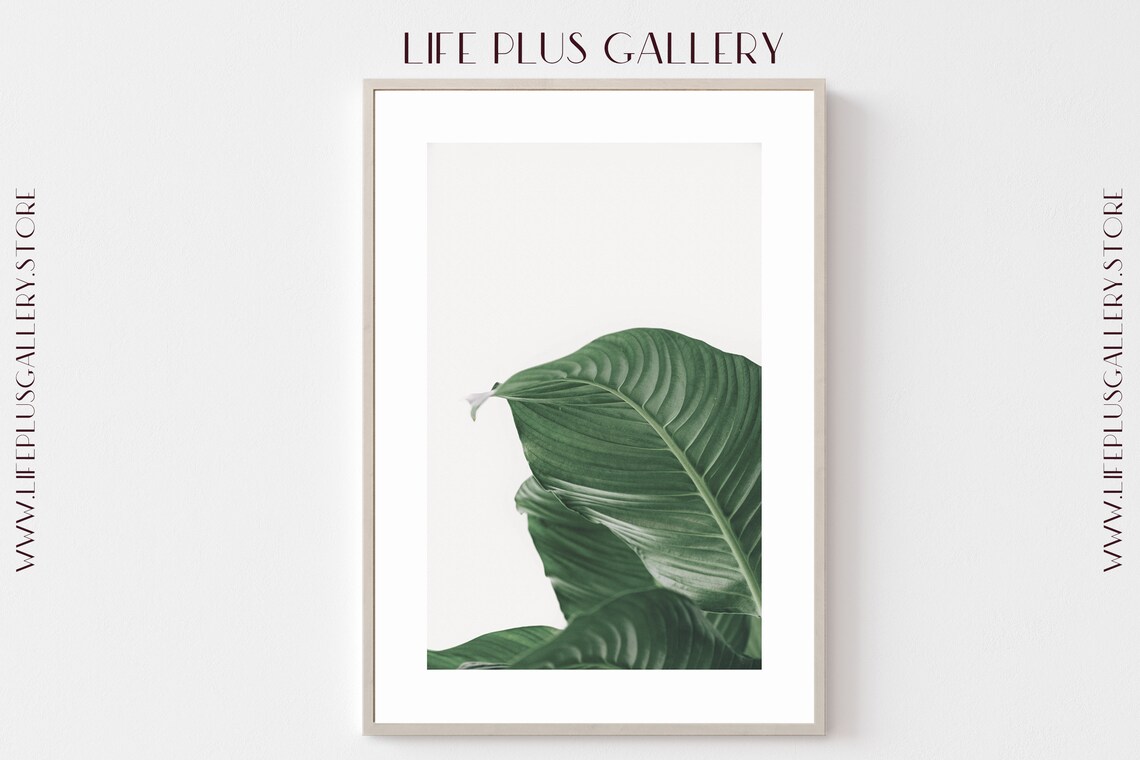 Green Leaf Print Trendy Wall Decor Prints Wall Art Botanical Etsy
