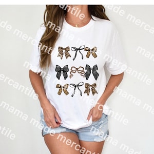 READY TO PRESS - dtf transfer - black leopard bows