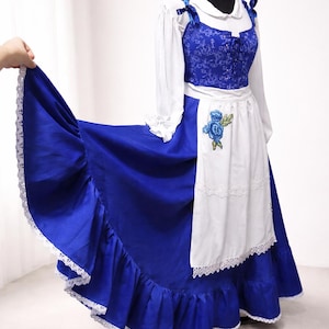 adult belle blue dress Womens Adult Belle Blue Costume Dress XL Blue/White Disguise