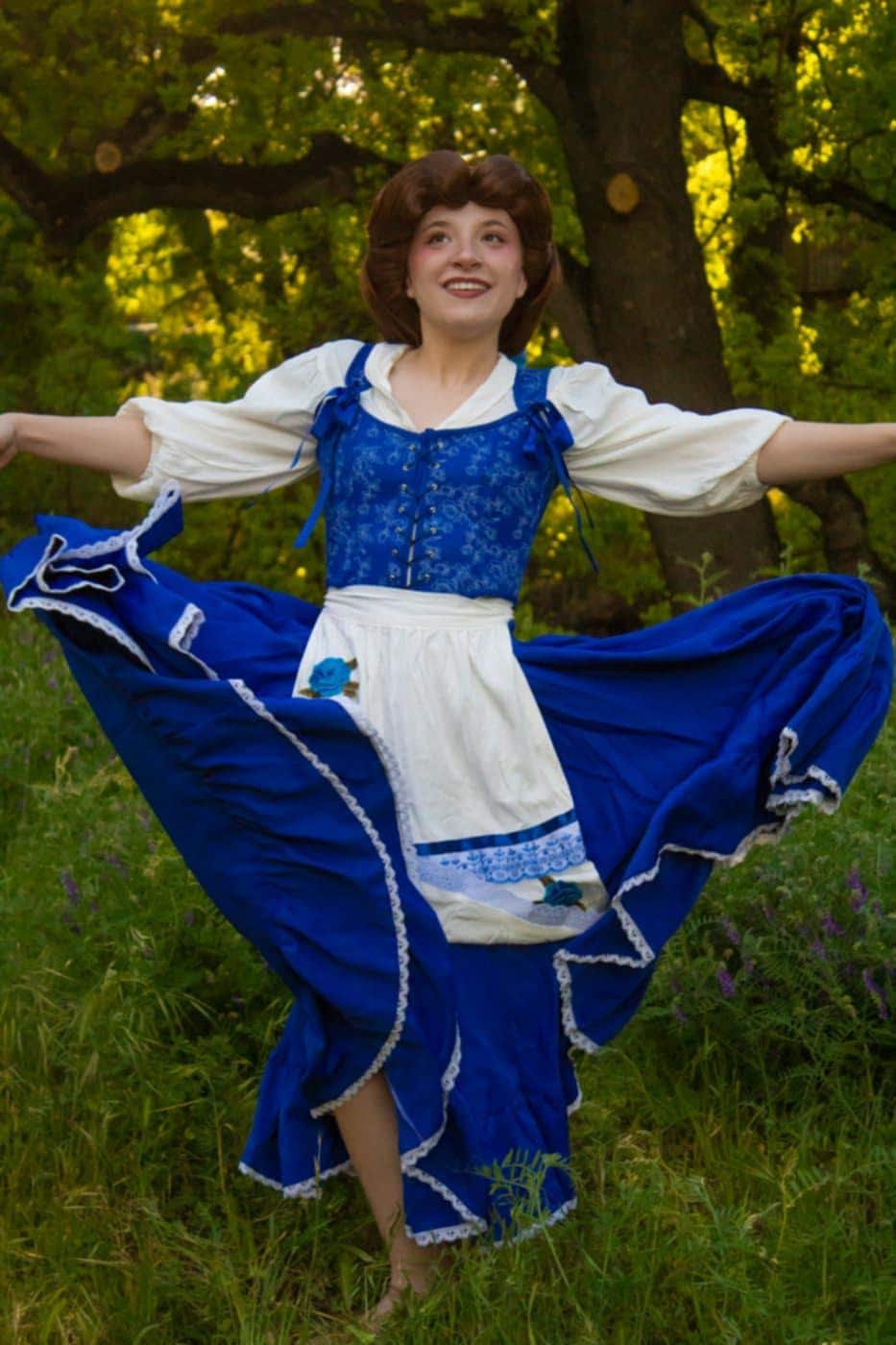 belle blue dress broadway Cosplay Belle BLUE dress Village Broadway custom made