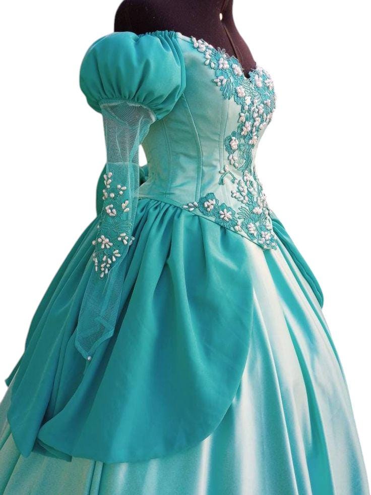 Costume Sirenetta Ariel Per Bambine - Con Parrucca E Accessori Per Festa, Carnevale E Halloween - Foto 3