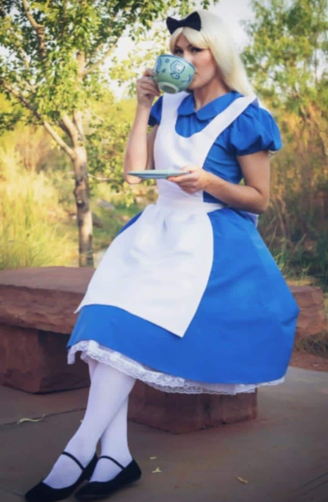 Cosplay Alice in Wonderland custom made BLUE dress