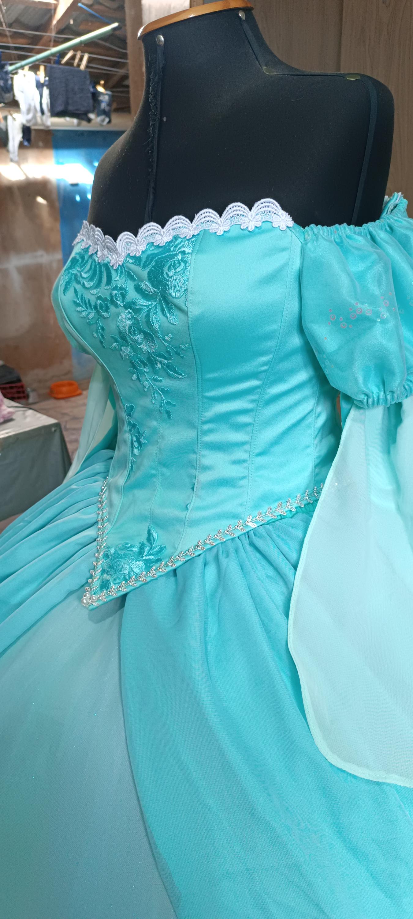 Ariel Cosplay Teal Version Costume Custommade Little Mermaid Dress - Etsy