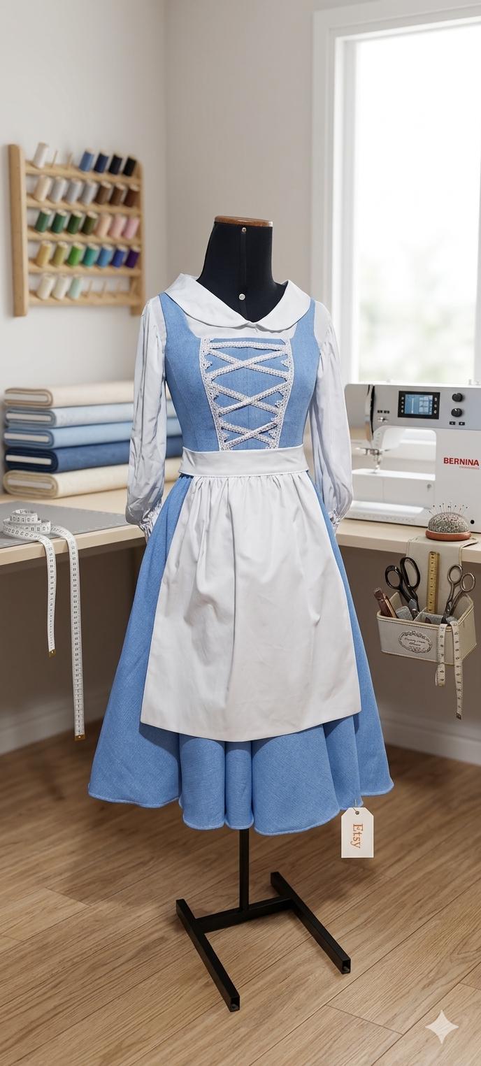 Belle Blue Dress Sewing Pattern - Etsy