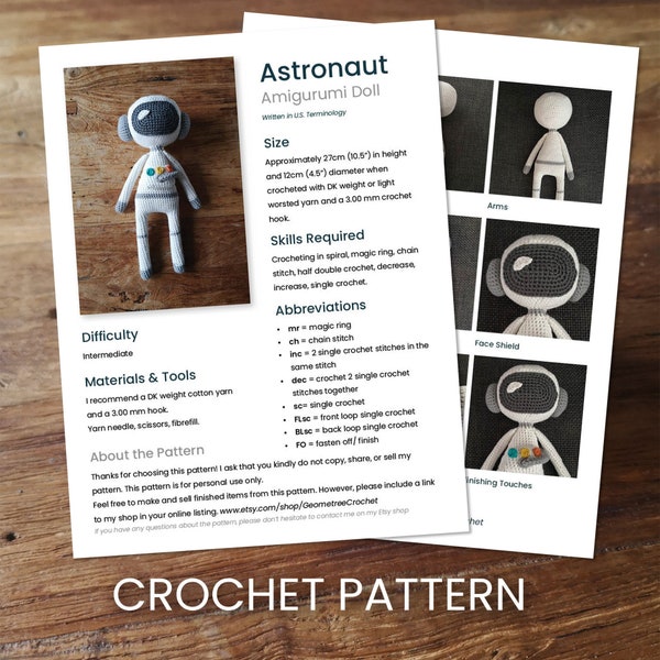 Astronaut "Rocket Man" Amigurumi Doll | Crochet *PATTERN* Download