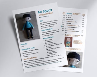 Mr Spock Star Trek | Amigurumi Doll Crochet *PATTERN* Download