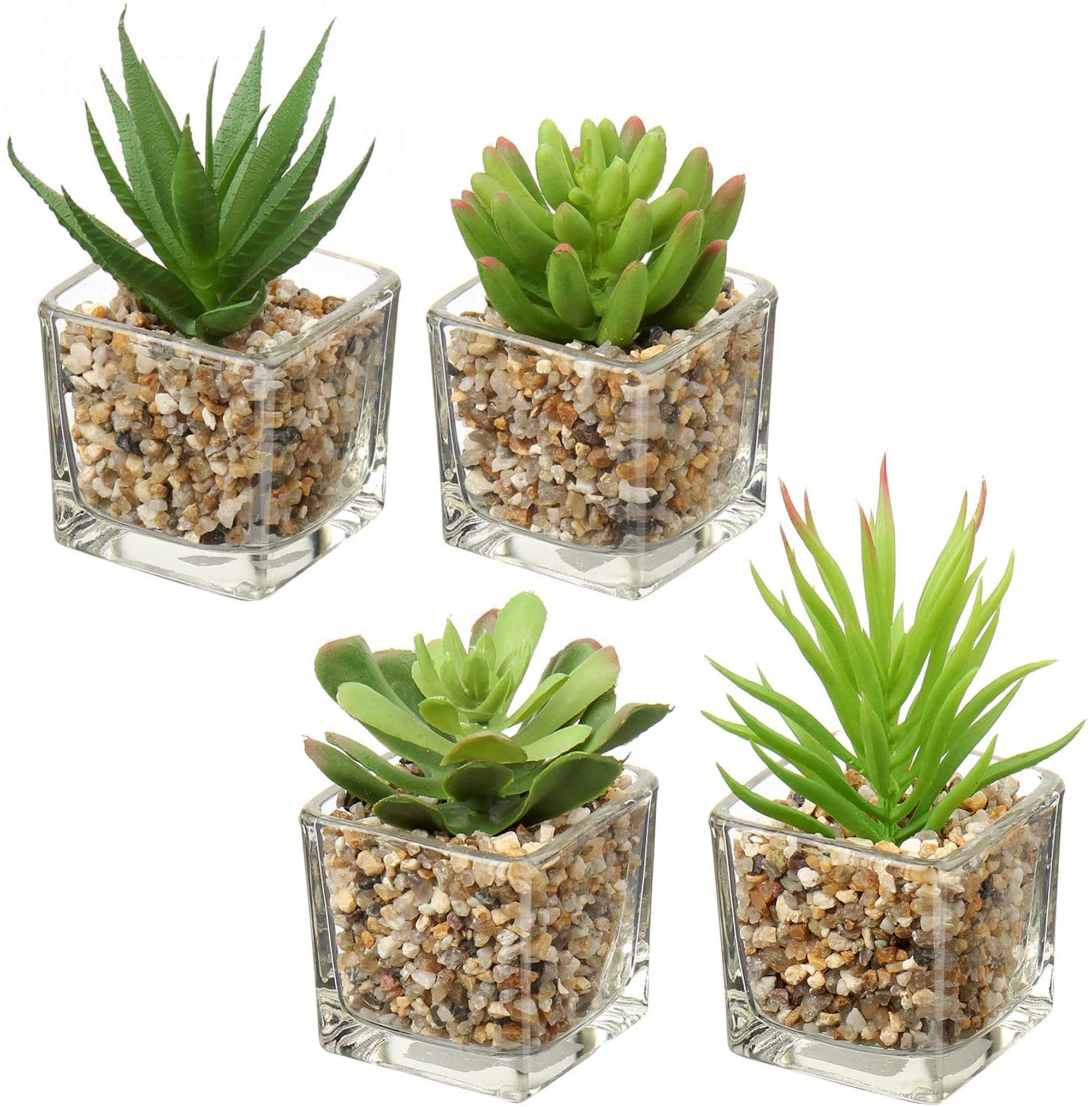 Artificial Succulent Plants 4pcs Mini Ceramics Potted Fake Etsy