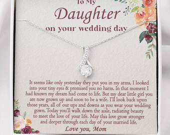 Tochter Hochzeitsgeschenk von Mama, Brautgeschenk von Mama, Tochter Geschenk am Hochzeitstag, Hochzeit Halskette für Tochter, Geschenk für Braut von Mutter