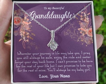 Collier de petite-fille, cadeau d’anniversaire de petite-fille, mariage, cadeau de bijoux de collier de remise des diplômes, cadeau de Noël pour petite-fille de nana