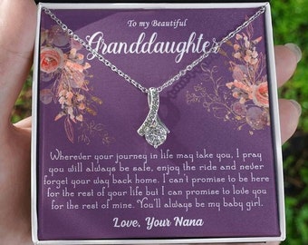 Collana Regalo Per Nipote Dalla Nonna – Con Ciondolo Cuore E Zirconia, Biglietto E Rosa 3D