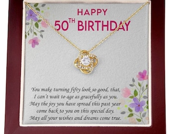 50th Birthday necklace, 50th Birthday jewelry, 50th Birthday Gift for her, Becoming 50 years old, Turning 50 Years, happy 50th Birthday Gift