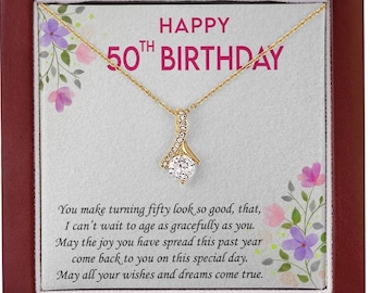 50th Birthday Necklace, 50th Birthday Gift, 50th Birthday Gift For Her, 50th Birthday Gift For Women, 50th Birthday Jewelry, 50 years old