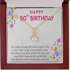 50e verjaardag ketting, 50e verjaardagscadeau, 50e verjaardagscadeau voor haar, 50e verjaardagscadeau voor vrouwen, 50e verjaardag sieraden, 50 jaar oud