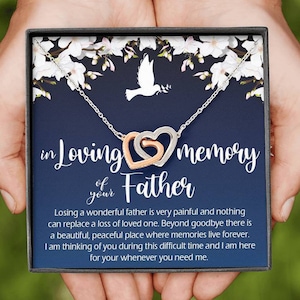 Father Memorial Gift Necklace,Loss of Father Gift,Grief Gift,Sympathy Gift, Father Remembrance Necklace,Dad Memorial Gift, Bereavement Gift