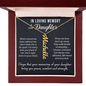 Daughter Name Memorial, memory of Daughter, Loss of Daughter remembrance, death of daughter Mourning, sympathy gift, Daughter Name necklace