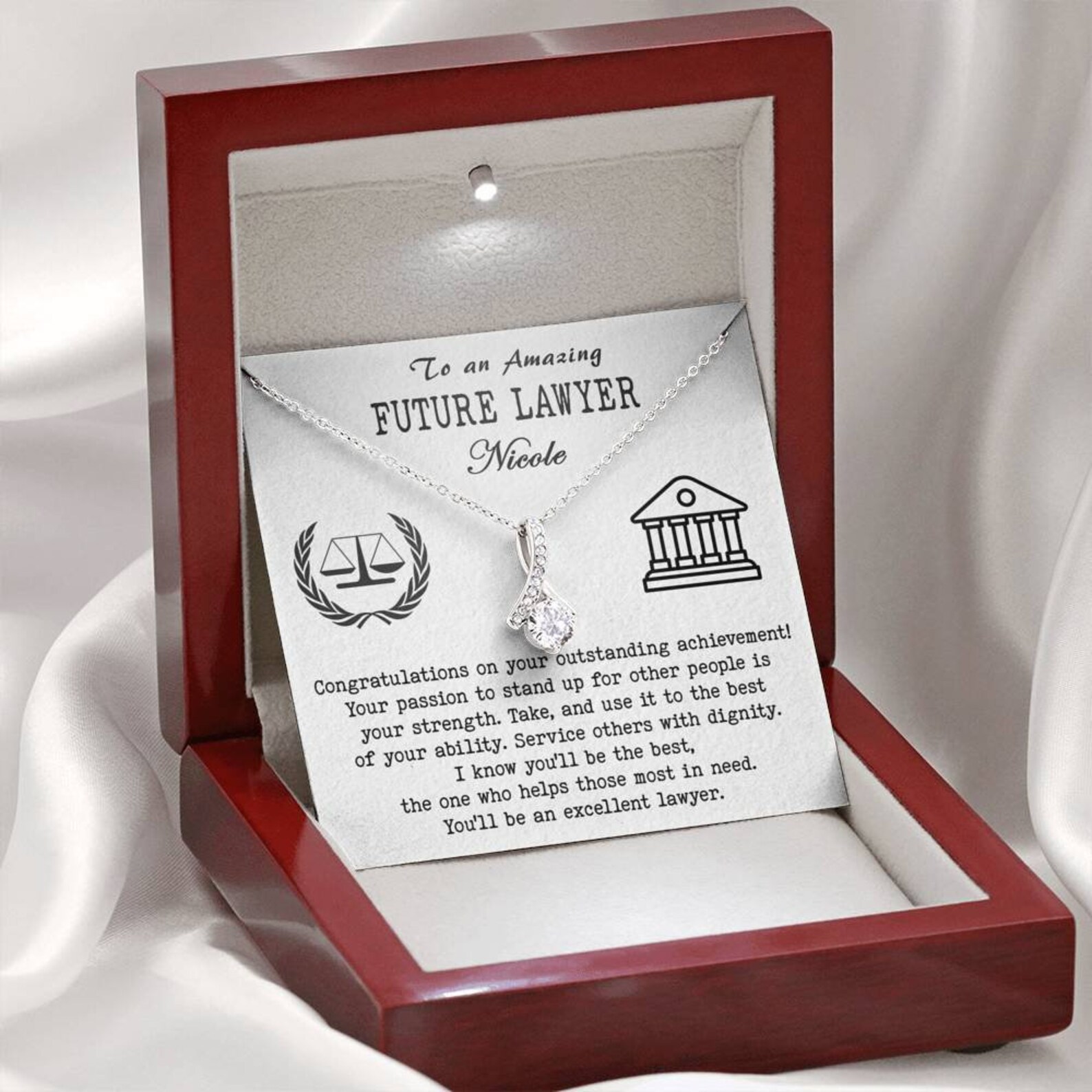 Graduation Gift for Law Student Future Lawyer Necklace Law Etsy UK