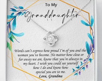Cadeau d’anniversaire pour petite-fille, Collier pour petite-fille, Cadeau de grand-mère, Cadeau de Noël petite-fille, Cadeau de graduation, Cadeaux de mariage