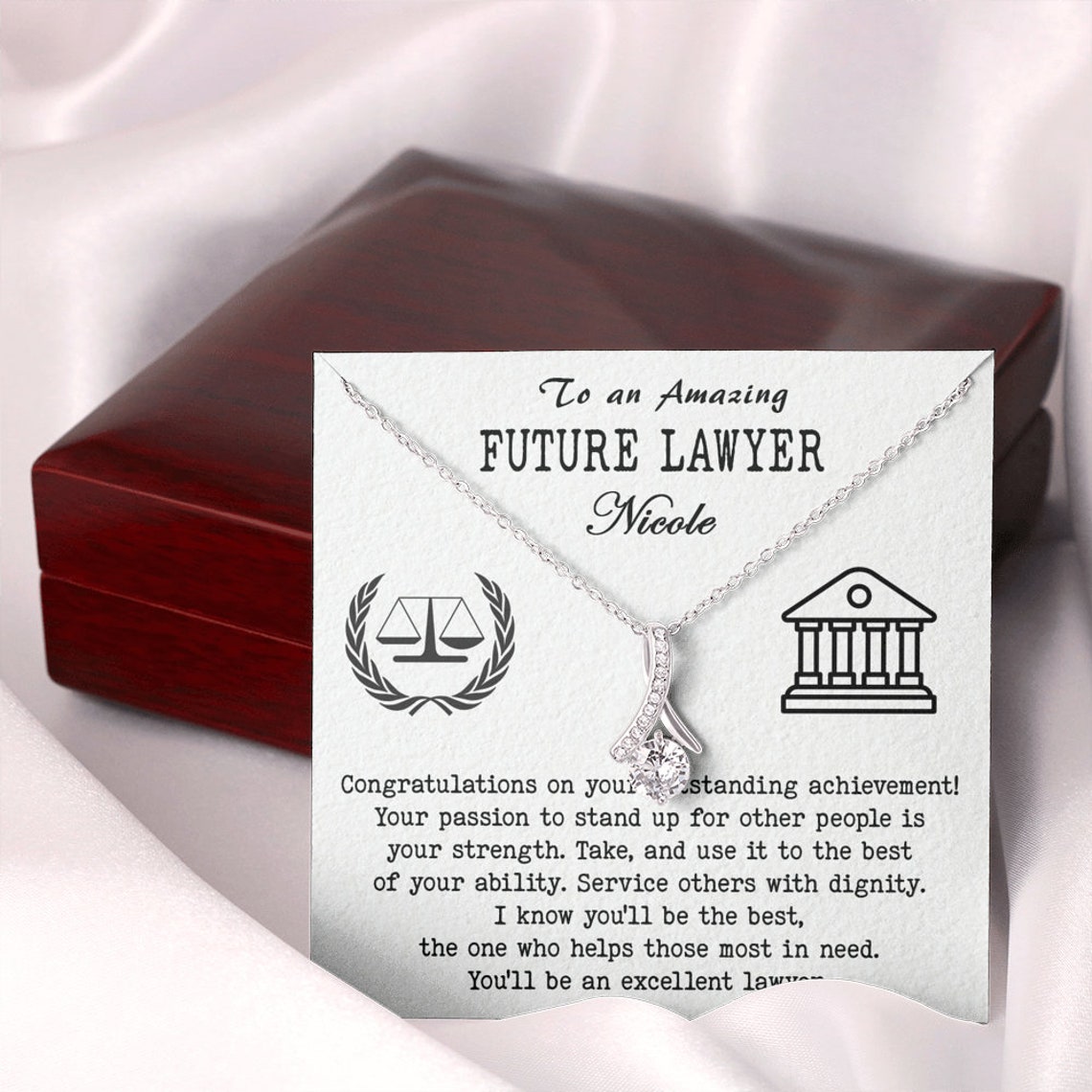Graduation gift for Law Student Future Lawyer Necklace Law Etsy