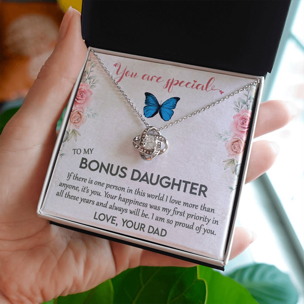 Collana regalo bonus figlia • Regalo per figliastra, nipote, figlia non biologica • Opzioni di forma • Argento 14k riempito e argento sterling - Italia