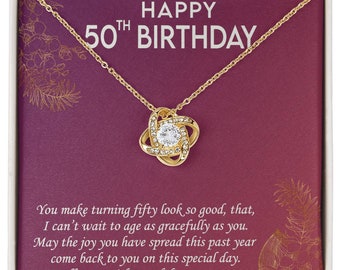 50th Birthday Gift for Her, Happy 50th Birthday Necklace, fiftieth Birthday, Gift for 50 Year Old, 50th Birthday Jewelry Box, fifty years