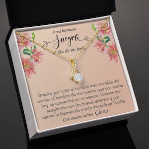 Presentes espanhóis para Suegra, presente de casamento da mãe do noivo, Regalo para suegra el día de mi boda, colar para sogra presente espanhol