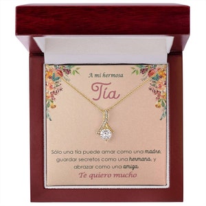 Cadeaux espagnols pour Tia, Regalo para Tia, Carte d’anniversaire de tante, Collier de tante, Cadeaux Tia, Cadeaux de Noël de tante, Cartes d’anniversaire espagnoles