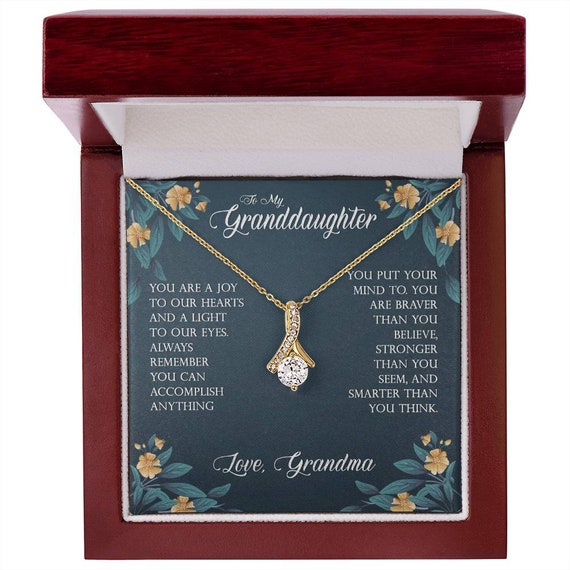 Granddaughter Necklace - Teen Girl Christmas Gifts 2024, Granddaughter Gifts from Grandma, Birthday Jewelry Keepsake Gifts for Granddaughter