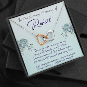 Husband Memorial Gift Necklace, Sorry for your Loss of Husband, Funeral gift, Sympathy Gift for Widow, Remembrance Gift, Passed away Husband