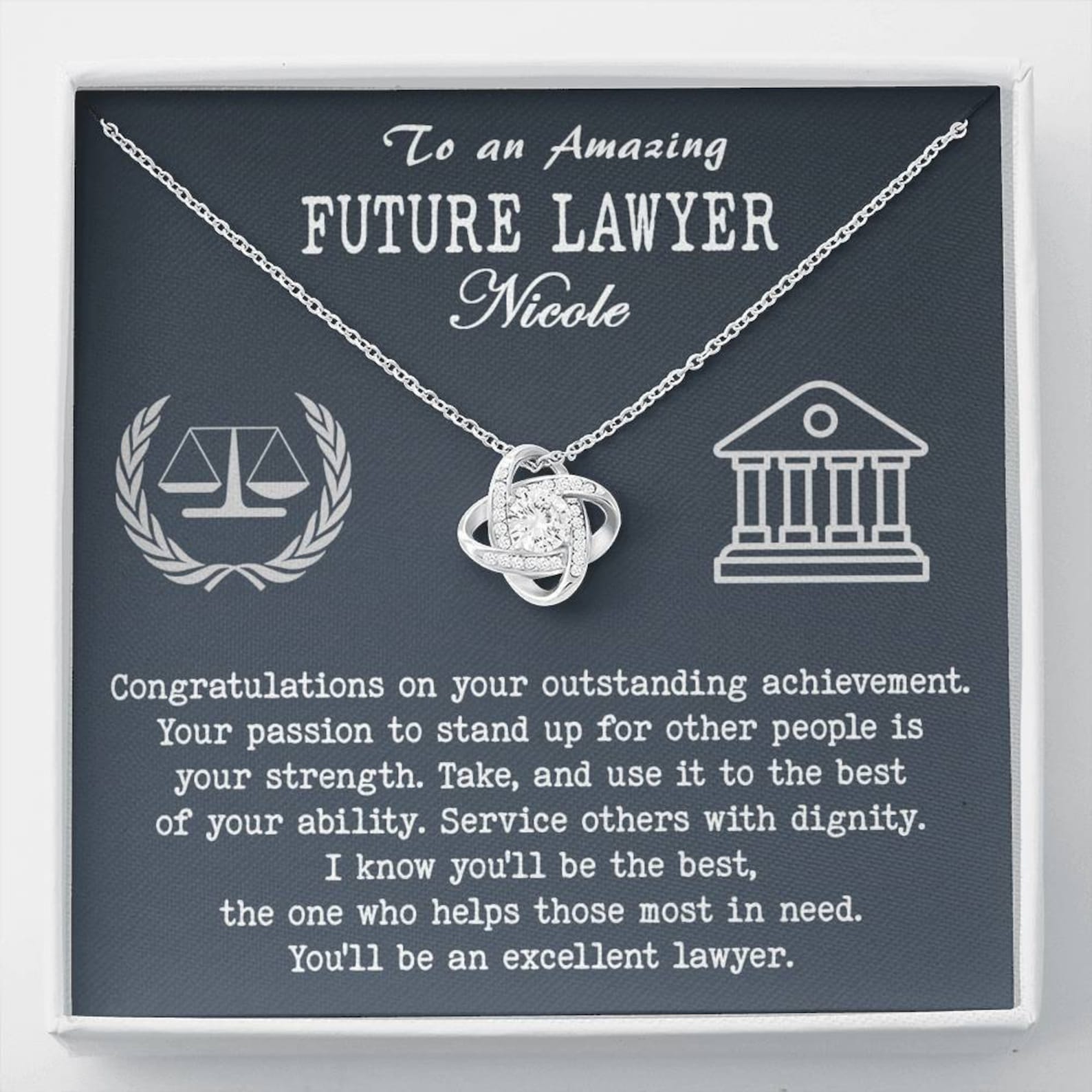 Graduation Gift for Law Student Future Lawyer Necklace Law Etsy UK