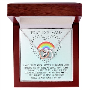 Rainbow Bridge Dog Memorial ketting, aan mijn DogMom, totdat we elkaar weer ontmoeten ketting, hond verlies aandenken, verlies van huisdier, huisdier sympathie cadeau hond mama
