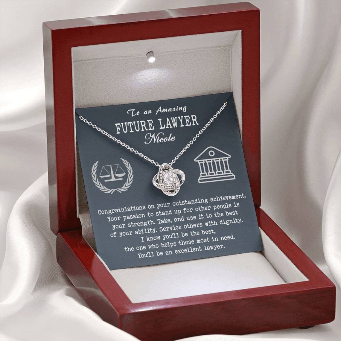 Graduation Gift for Law Student Future Lawyer Necklace Law Etsy UK