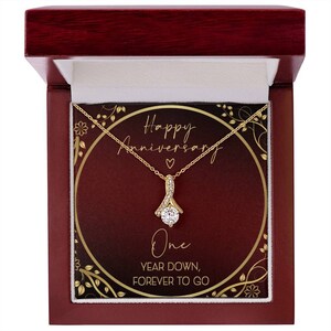 1-jarig jubileumcadeau voor vriendin, eerstejarig jubileum, eenjarig jubileumcadeau voor haar, jubileumketting, 1e verjaardagscadeau
