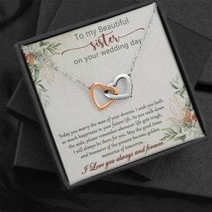Wedding gift for Sister, Wedding day gift, Necklace for Sister, Wedding gift for Bride, Sister Jewelry, Little sister wedding necklace gifts