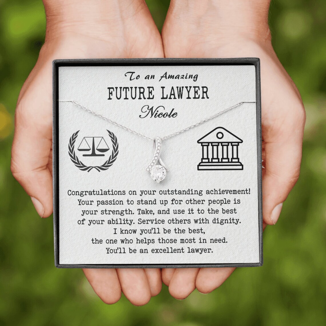 Graduation Gift for Law Student Future Lawyer Necklace Law Etsy UK