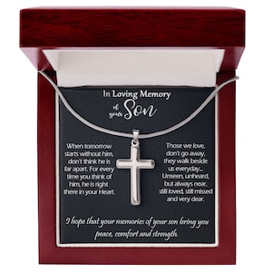 Loss of Son, Son Memorial, Tod des Sohnes, Sohn Erinnerung, Trauergeschenke, Kreuz Halskette, zur Erinnerung an Sohn, Sohn im Himmel, Trauergeschenke