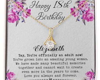 18th Birthday Girl, 18th Birthday Gift, Eighteenth Birthday Necklace, Gift for 18 Year Old Girl Gifts, Young Adult Birthday,Officially Adult
